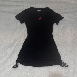 Hollister co Black cherry ruched mini t-shirt dress cherry